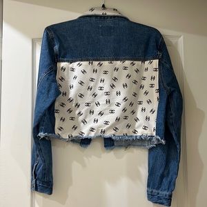 NEW custom cropped jean jacket size small